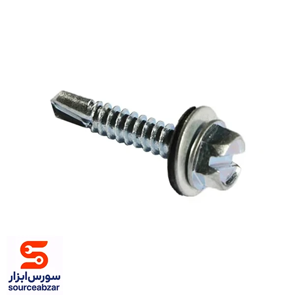 بسته 50 عددی پیچ شیروانی سرمته واشردار سایز 1*14