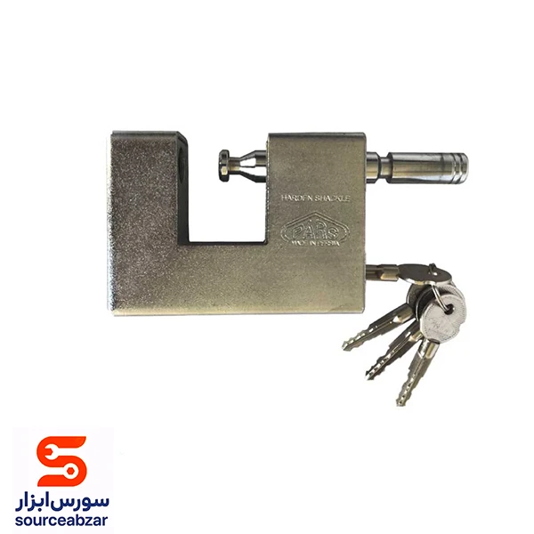 قفل کتابی روکشدار پارس سایز 90 کلید چهار پر