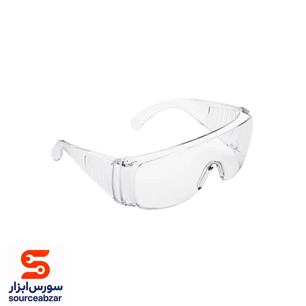 عینک ایمنی تک پلاست مدل کرکره ای سفید