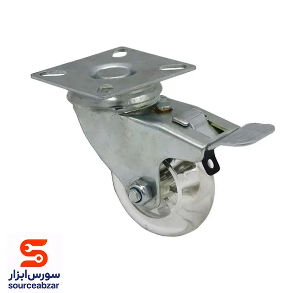 چرخ گردان ترمزدار شفاف سایز 75