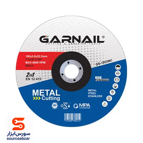 صفحه آهن و استیل بر گارنیل 180x3 میلی متر مدل GS-1803MC