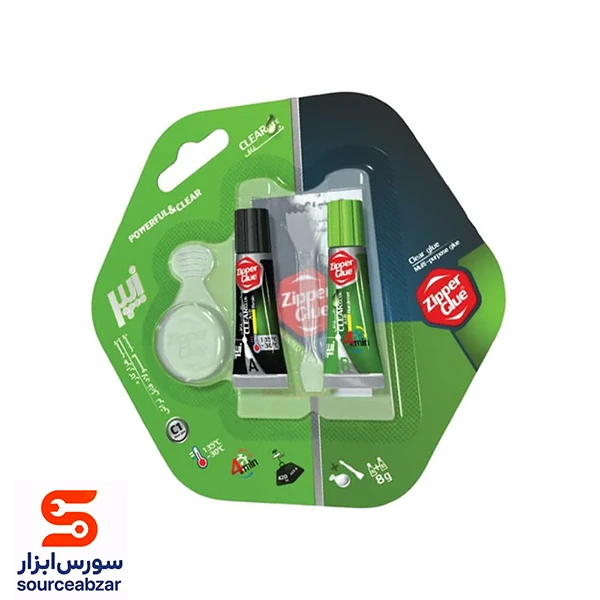 چسب دوقلوی شفاف زیپر 8 گرمی مدل C1
